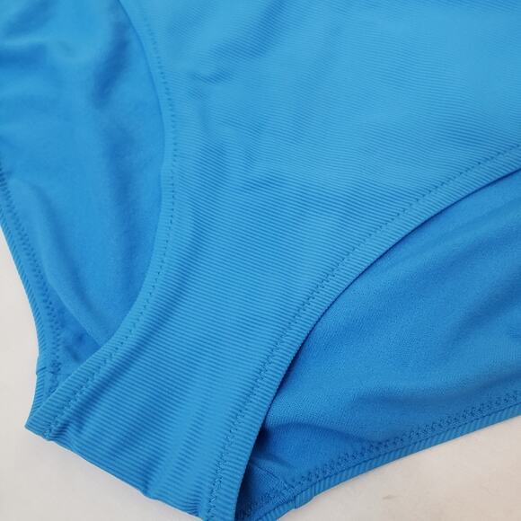 Athleta Ribbed Bikini Swim Bottoms Cloud Break Blue NWT Mid Rise Medium Coverage - Picture 4 of 8